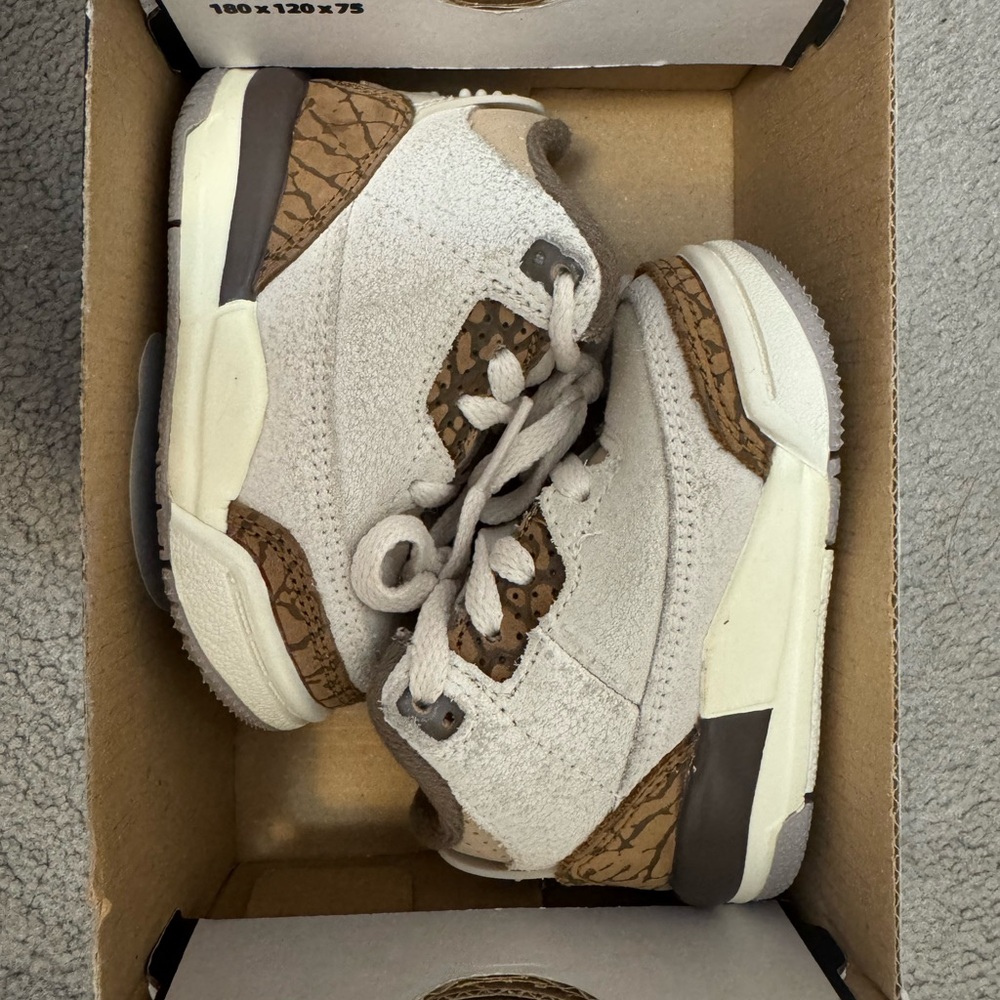 Jordan White and Brown High-Top Sneakers